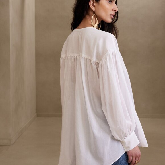 Banana Republic West Oversized Cotton-Silk Shirt - Picture 2 of 10